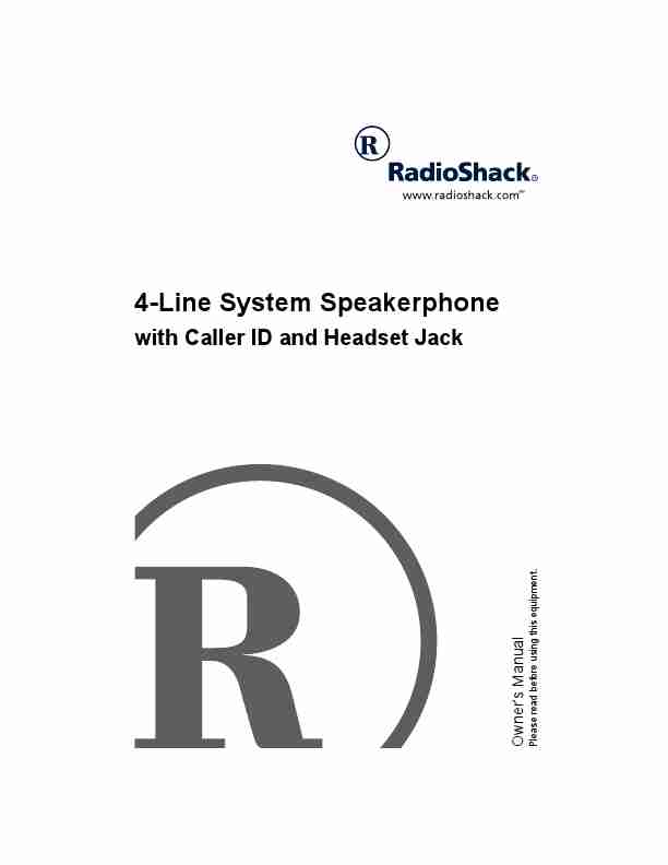 Radio Shack Telephone 4-Line System Speakerphone with Caller ID and Headset Jack-page_pdf